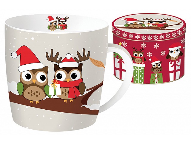 Кружка CHRISTMAS OWLS Совы на ветке Easy Life R2S 0,35 л