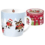 Кружка CHRISTMAS OWLS Совы на коньках Easy Life R2S 0,35 л