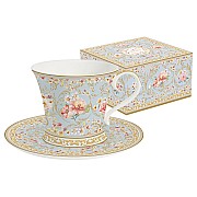 Чашка с блюдцем (голубая) Majestic