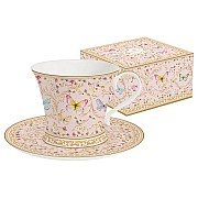 Чашка с блюдцем (розовая) Majestic