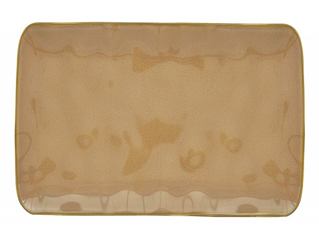 Тарелка прямоугольная (коричневый) Interiors 27х19 см