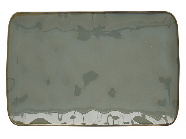 Тарелка прямоугольная (серый) Interiors 27х19 см