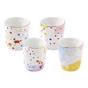 Набор из 4-х кофейных чашек Брызги красок 120 мл