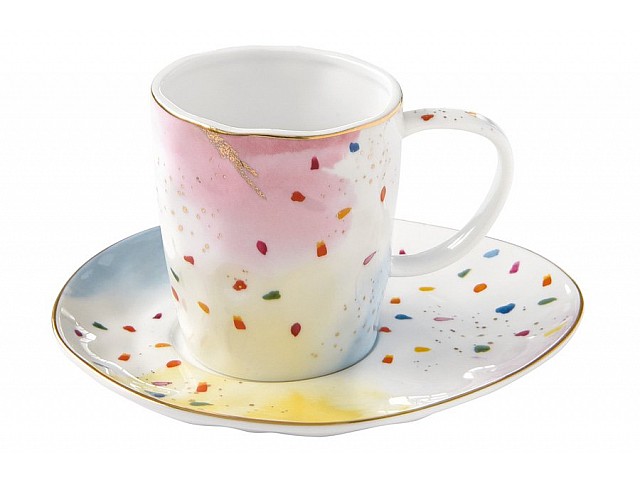 Чашка с блюдцем Брызги красок 0,25 л
