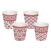 Набор из 4-х кофейных чашек (красный) Муссон 100 мл