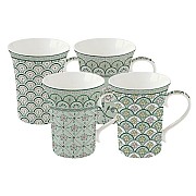 Набор из 4-х кружек (зелёный) Муссон 0,36 л