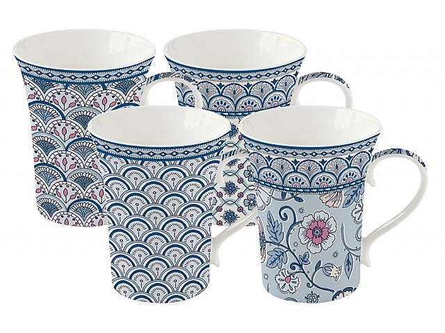 Набор из 4-х кружек (синий) Муссон