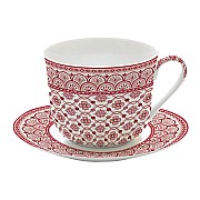 Чашка с блюдцем (красный) Муссон