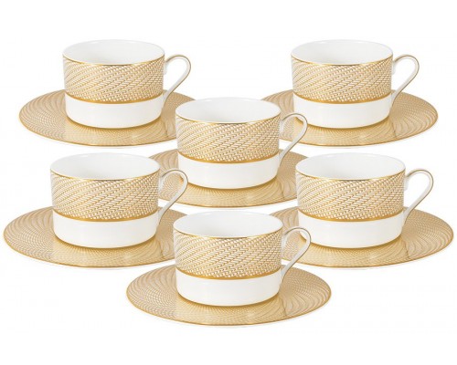 Чайный набор Миллениум Голд Naomi: 6 чашек + 6 блюдец