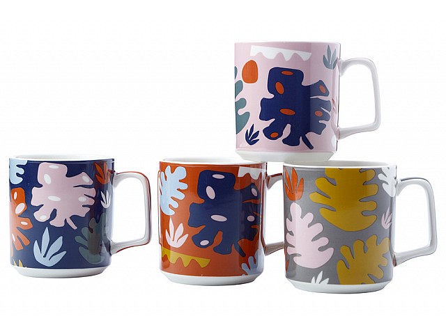 Набор из 4-х кружек Монстера Maxwell & Williams 0,36 л