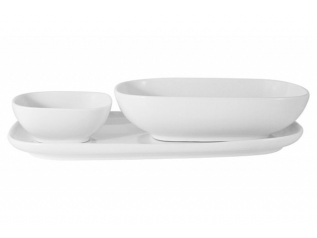 Набор посуды Форма Maxwell & Williams белый: тарелка + 2 салатника