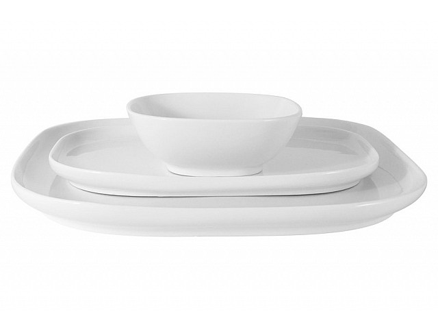 Набор посуды Форма Maxwell & Williams белый: 2 тарелки + салатник