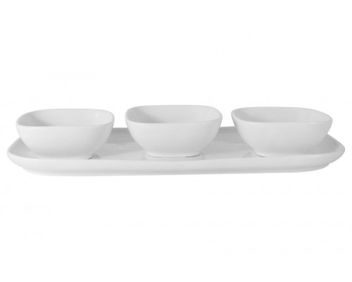Набор посуды Форма Maxwell & Williams белый: тарелка + 3 салатника