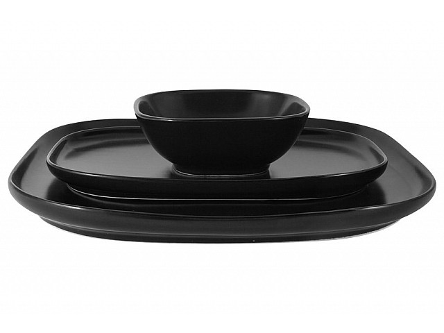 Набор посуды Форма Maxwell & Williams чёрный: 2 тарелки + салатник