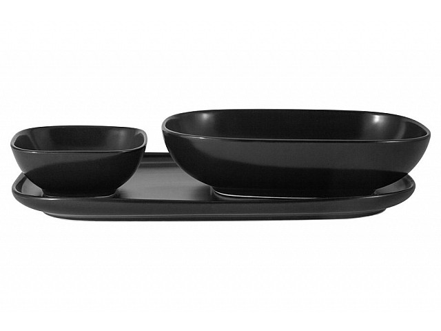 Набор посуды Форма Maxwell & Williams черный: тарелка + 2 салатника