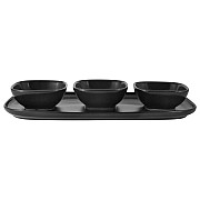 Набор посуды Форма Maxwell & Williams чёрный: тарелка + 3 салатника