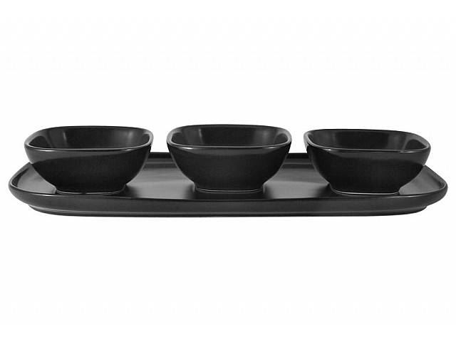 Набор посуды Форма Maxwell & Williams чёрный: тарелка + 3 салатника
