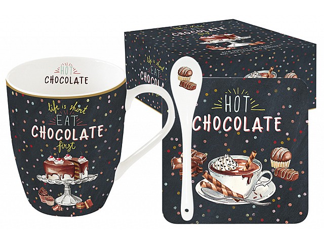 Набор: кружка, ложка, подставка для кружки Hot Chocolate Easy Life R2S