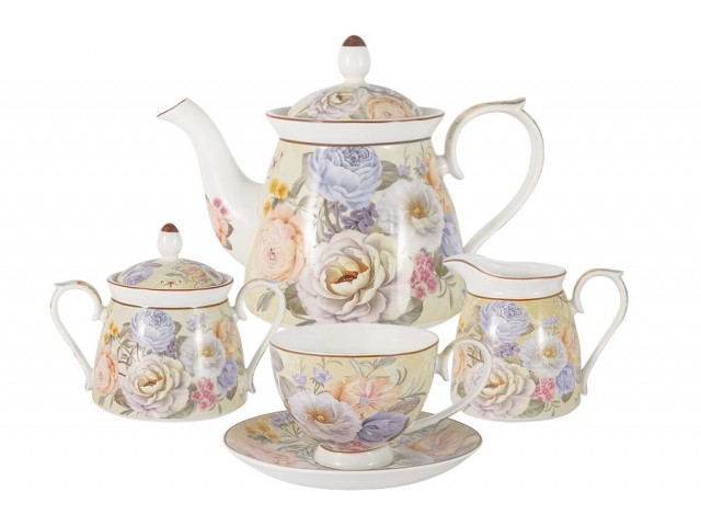 Чайный сервиз из 15 предметов на 6 персон Цветочный вальс Anna Lafarg Primavera