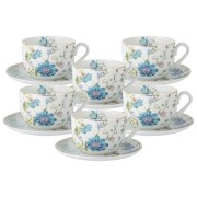Чайный набор: 6 чашек+ 6 блюдец Лазурь 0,25 л