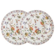Набор из 2-х обеденных тарелок Флора белая 26 см