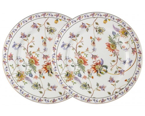 Набор из 2-х обеденных тарелок Флора белая 26 см