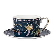 Чашка с блюдцем Флора синяя 0,25 л