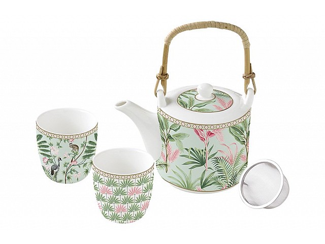 Набор: чайник с ситечком + 2 чашки Тропики Easy Life (R2S)