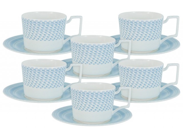 Чайный набор Блюз Naomi 0,25 л: 6 чашек + 6 блюдец