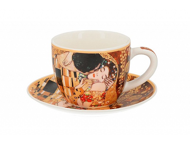 Чашка с блюдцем Поцелуй (Г. Климт) Carmani 0,08 л