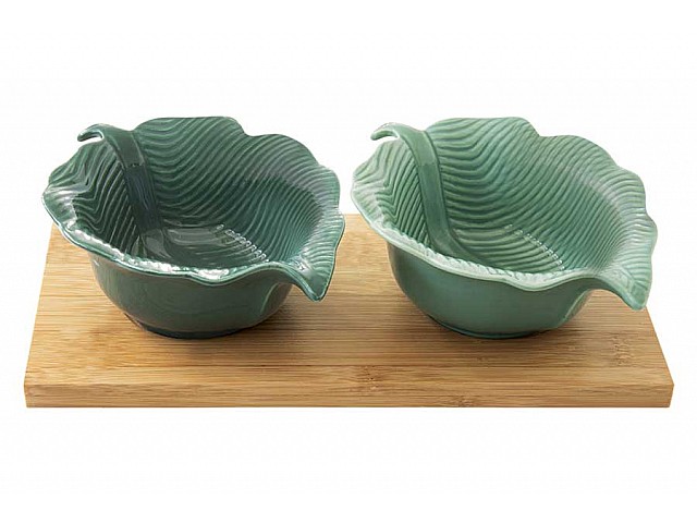 Набор из 2-х салатников на подставке из бамбука Мадагаскар Easy Life 15 см