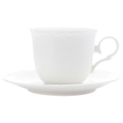 Белая фарфоровая чашка с блюдцем Florence 0,2 л