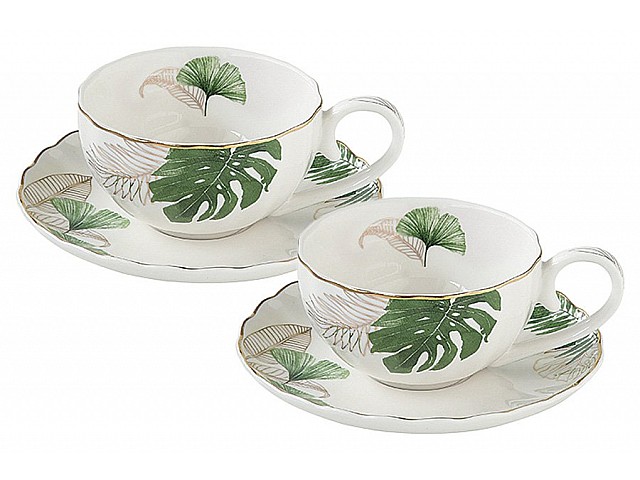 Набор из 2-х чашек для кофе с блюдцами Экзотика Easy Life 0,1 л