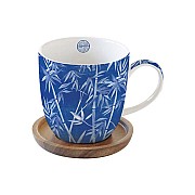 Кружка с крышкой-подставкой из акации Пагода бамбук Easy Life 0,35 л