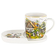 Кружка с блюдцем-подносом Ферма Carmani 0,4 л