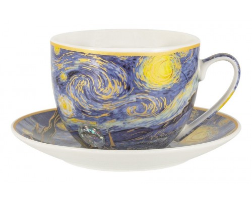 Чашка с блюдцем Звёздная ночь (Ван Гог) Carmani 0,26 л