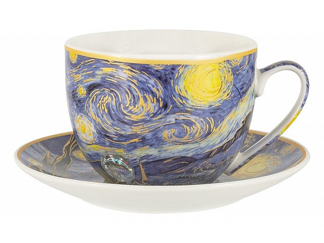 Чашка с блюдцем Звёздная ночь (Ван Гог) Carmani 0,26 л