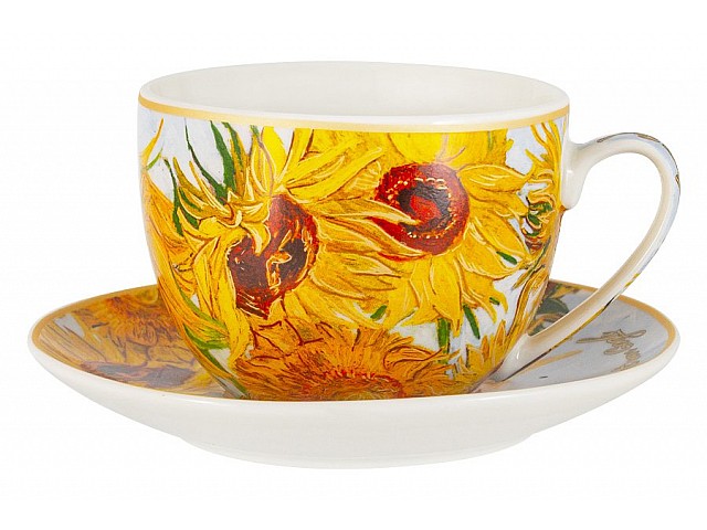 Чашка с блюдцем Подсолнухи (Ван Гог) Carmani 0,26 л