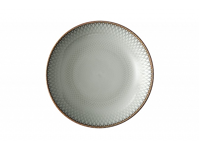 Тарелка суповая 23х45 см Серые ромбы Mandala серо-бежевая