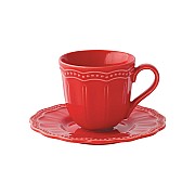 Чашка с блюдцем Easy Life Elite красная 110 мл