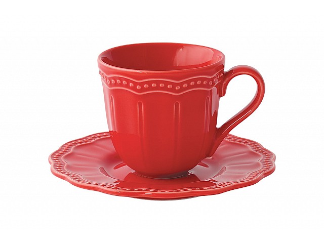 Чашка с блюдцем Easy Life Elite красная 110 мл