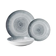 Сервиз обеденный Vulcano Спираль на 4 персоны 12 предметов серо-голубой