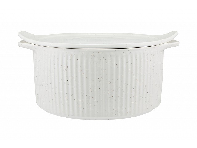 Кастрюля Speckle 3 л с крышкой круглая молочная