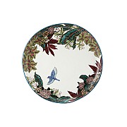 Блюдо Цветы и птица Reminisce 36 см круглое белое