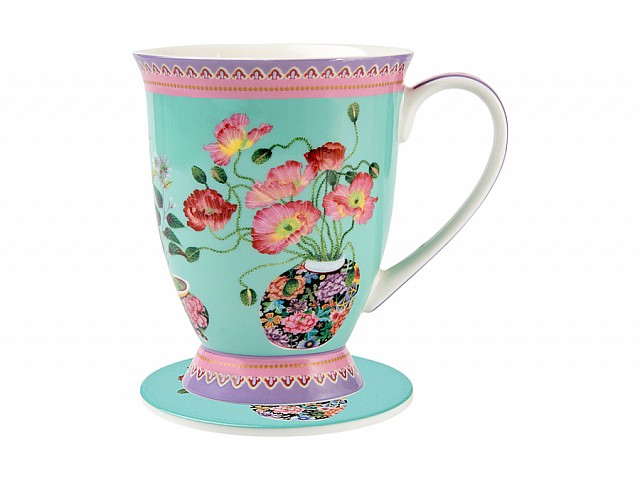 Кружка с подставкой Маки, 0,3 л