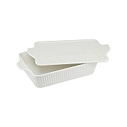 Форма для запекания Speckle 28х20 см с крышкой прямоугольная молочная