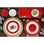 Блюдо прямоугольное с ручками Easy Life Elite красное 43х16 см