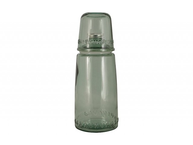 Бутылка для воды 1 л со стаканом 0,22 л Natural Water зелёные