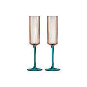 Набор бокалов для шампанского Modern Classic, розовый-зелёный, 0,2 л, 2 шт