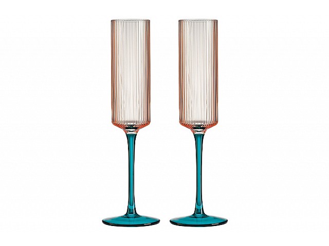 Набор бокалов для шампанского Modern Classic, розовый-зелёный, 0,2 л, 2 шт
